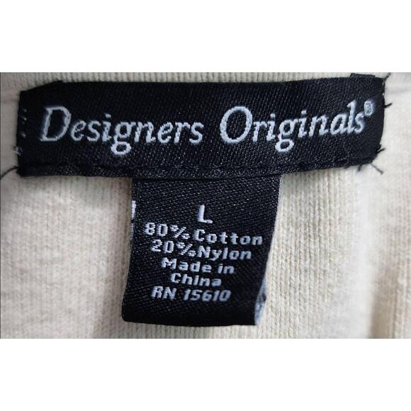 Designers Originals Top Womens Size Large‎ Beige Short Sleeve Crochet Sleeves - Picture 4 of 5